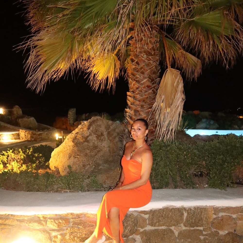 Orange vacation dress